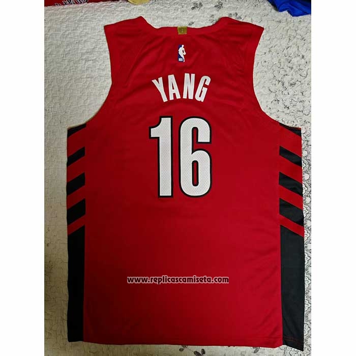 Camiseta Portland Trail Blazers Hansen Yang NO 16 Statement 2024-25 Rojo